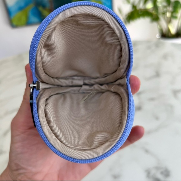 NWT Coach Hang Tag Motif Light Chambray Blue Round Coin Purse Zip Case 48558 - Picture 5 of 8